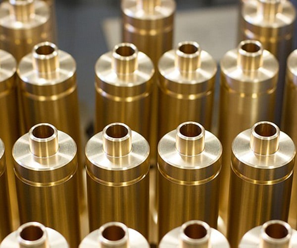 Close up of machine parts that have a chemical-film applied